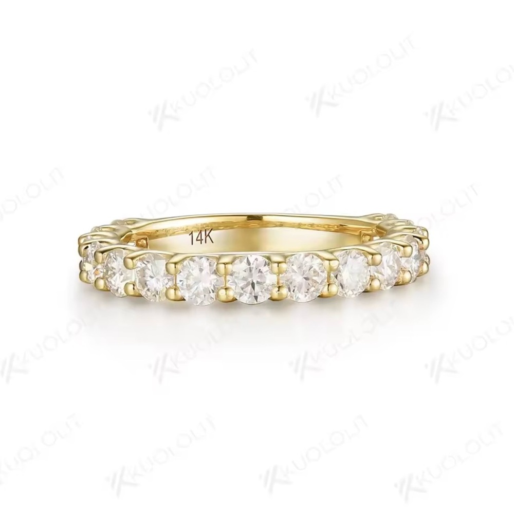 Kuololit Round Cut Diamond Moissanite Ring Sterling Silver S925 size 6 - Picture 7 of 9